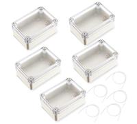 Boîte Étanche Rectangulaire 58 x 83 x 34 mm, Paquet de 5 Boite de Derivation, Boîtier en Plastique avec Couvercle Transparent, Boîtier de Projet Universel, Boîte de Jonction