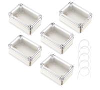 Boîte Étanche Rectangulaire, Paquet de 5 Boite de Derivation, 58 x 83 x 34 mm Boîtier en Plastique avec Couvercle Transparent, Boîtier de Projet Universel, Boîte de Jonction