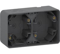 Schneider Electric Boîte 2 postes Mureva Styl MUR37914 en saillie horizontale IP55 IK08 gris