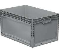 Boîte Euro avec porte transparente 60x40x32 cm grise empilable
