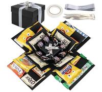 Boîte explosive à 5 couches DIY | Boîte surprise et boîte surprise avec ruban adhésif + ruban | Boîte cadeau polyvalente pour anniversaire, Noël, Saint Valentin, mariage et anniversaire