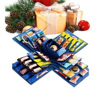 Boîte explosive de Noël, articles de fête réutilisables et créatifs multicouches - Boîte à bonbons de Noël - Pour anniversaire, Halloween, fêtes, Nouvel An, adultes, famille, amis, mariage