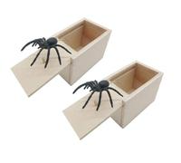 Boite Farce Araignee, 2 Pièces Spider Prank Box, Boîte Araignée En Bois, Fausse Araignée Prank, Araignée Drôle De Jouet Boîte Jouet Farce D'araignée Pour Halloween Avril Poisson Jour Enfant Adultes