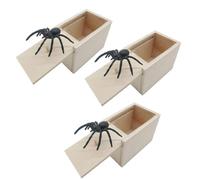 Boite Farce Araignee, 3 Pièces Boite Araignee A Farce, Spider Box, Araignée, Prank, Boîte À Jouets En Bois, Boîte Cadeau Sautante, Cadeau De Drôle De Article De Farces Pour Halloween Adultes Et Enfant