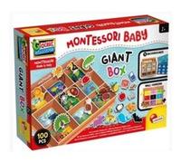 Lisciani Jeu éducatif Montessori Boîte géante – Fond interchangeable, activités – 2 ans+