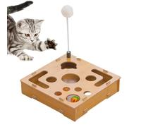 Boîte Grattoir avec Limoir à Griffes pour Chat | Planche d'Enrichissement en Bois avec Labyrinthe,avec Accessoire à Clochette Qui Lime Les Griffes - pour Chiot Lapin Chien Jeu