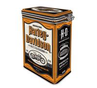 Nostalgic-Art Boîte à café, 1,3 l, Harley-Davidson - Genuine Motorcycles - Idée de cadeau pour motards, récipient avec couvercle aromatique, design vintage