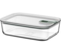 Mepal - Boîte de conservation alimentaire en verre EasyClip - Boîte de rangement en verre avec couvercle et fermeture coulissante - Convient pour le micro-ondes, le four et le congélateur - 1,5 l