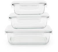 Boîte hermétique PEBBLY rectangulaire en verre lot de 3