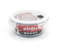 Pebbly - Boite de Conservation en Verre Ronde - 950 ML - pour Cuire, Conserver, Transporter et Réchauffer - 100% Hermétique - idéal Lunchbox