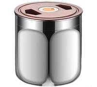 Boîte hermétique pour grains de café en acier inoxydable 304 avec double joints en silicone et valve de décompression One Touch pour feuilles de thé et grains (A-M)