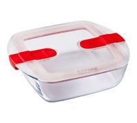 PYREX Boîte hermétique Cook & Heat 20 x 17 cm 1 L avec couvercle - Base en verre borosilicate