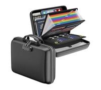 Boite Ignifuge, Boîte à Documents à Coque Rigide avec 13 Dossiers de Documents Trieur Document avec Serrure à Combinaison pour Documents Importants Passeports Ordinateur Portable et Certificats