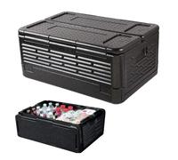 Boîte Isotherme Pliable 40L, Glacière Isotherme avec Couvercle Intégré, Warm Halten Oder Kalt, Multifonction Boite Traiteur pour Camping, Pique-niques, Transport des Aliments, Noir, 60 x 41 x 25 cm