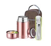 Boîte Isotherme Repas Chaud 1200ml, Thermo Alimentaire Inoxydable Sous Vide | Lunch Box Étanche avec Sac Isotherme et Couverts, Pot Mijoteur Sans pour Soupe et Pâtes, Idéal Bureau, École, Voyages