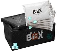 Boîte isotherme THERM BOX Profi en polystyrène Gastro GN XXL avec 5X blocs de refroidissement - Thermobox 50L - Dimensions intérieures : 54 x 34 x 25,5 cm - Boîte de transport réutilisable