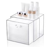Boîte jetable pour serviettes de visage compatible avec Clean Skin Club Clean Towel XL, bac de rangement en acrylique avec tiroir, organisateur de maquillage, support empilable, idéal pour coiffeuse,