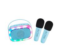 Boîte Karaoke duo enceinte et micro bleu