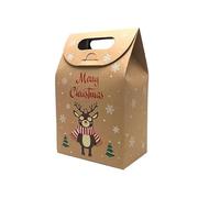 Boite Kraft Boîte en papier Kraft joyeux noël 12 pièces, coffrets cadeaux for bonbons, sac d'emballage alimentaire, boîte for de fête, décoration et du nouvel an(Style 2)