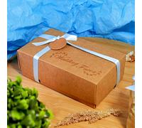 Boite Kraft Cadeau Marrons (Lot de 25) - Boite Carton de 15,5 x 9 x 5,5 cm - Boite Carton Cadeau Emballage Facile à Assembler pour Fêtes, Anniversaires, Mariages, Baptêmes, Événements