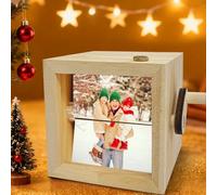 Boîte LED à rabat pour photo de mouvement personnalisée faite à la main, album de mouvement à manivelle avec 8/16 photos, boîte d'histoire d'amour de mariage personnalisée