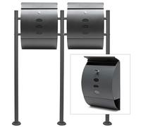 Boite lettres Kit Mural V18 Anthracite revêtue poudre Double Courrier Mailbox