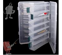 Boite leurres Transparent Boîte à Outils 14 Compartiments Boîte Rangement Plastique Peche Boite De
