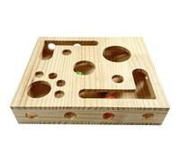 Boîte Lime à Griffes pour Chat, Jouet en Bois avec Labyrinthe interactif et Papier de Verre, Ouvertures Multiples, 3 balles à grelot, 11,6 x 9,8 x 2,4 in, éveil Mental, Protection des Meubles