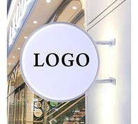 Boîte lumineuse à LED Double Face Ronde Panneaux Lumineux Enseigne lumineuse 50 cm Signe d'éclairage Extérieur,Convient pour Cafés, Bars, Salons de Beauté, Restaurants