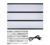Boîte lumineuse cinéma LED - Tableau étanche au format A5 avec 96 lettres - Panneau lumineux - Affichage décoratif pour chambre à coucher, école, événement, table de réunion, cour, mariage, fête
