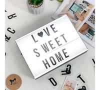 Boîte lumineuse de cinéma, Enseignes au néon personnalisées, Panneau lumineux de style vintage A4 avec message pour Festival, Mariage, Fête, montage mural ou de table, alimenté par batterie ou USB LPo