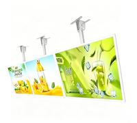 Boîte lumineuse LED à cadre clipsable ultra mince, panneau d'affichage mural numérique pour publicité - Menu 3D pour restaurant, café et boutique, panneau LED suspendu horizontal white 60x80cm