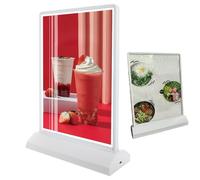 Boîte Lumineuse LED A4 / A5 Rechargeable, Cadre Publicitaire Intérieur Mural Ultra-Mince, Affiche d'affiche Illuminée en Verre Trempé, Boîte Lumineuse Publicitaire, Plate-Forme des Restauran White A4