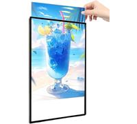 Boîte Lumineuse LED,Cadre Publicitaire Mural Ultra Fin En Verre Trempé Pour Menu Et Affiche Rétroéclairé,Cadre Lumineux,Panneau De Menu De Restaurant En Acrylique Aux Cafés,Restaurants 40*60cm