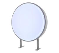 Boîte lumineuse LED double face ronde 60 cm - Étanche IP65 - Avec abat-jour en acrylique et cadre en aluminium - Applique murale pour restaurant, magasin, café