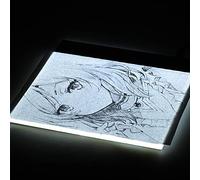 Boîte lumineuse LED portable A5 Almeigrity, outil de dessin et de traçage avec contrôle de luminosité progressif et câble USB pour artistes, animation, croquis et architecture.