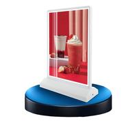 Boîte lumineuse LED rechargeable A4/A5, présentoir publicitaire de bureau double-face avec batterie de 8 heures, support de menu de table et cadre photo illuminé white A4