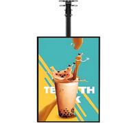 Boîte lumineuse LED ultra-fine 50 x 70 cm - Panneau d'affichage rétroéclairé pour restaurants et magasins - Panneau d'affichage vertical à suspendre pour publicité décoration et expositions - Solution