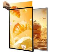 Boîte Lumineuse Publicitaire LED Professionnelle, écran Mural Ultra-Fin avec Verre Trempé, pour Menu De Restaurant De Magasin Black 40 * 60CM