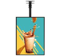 Boîte lumineuse ultra fine à LED numérique à fixation murale, affichage publicitaire, tableau de menu 3D pour restaurants et cafés, perche télescopique réglable, 60 x 70 cm