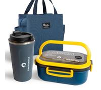 Boite lunch box adulte micro ondable et Mug - Boite a repas travail - Kit repas complet Idéal Bureau, Ecole, Pique-nique - Gamelle repas travail, Bento lunch box - Sac Isotherme, lunchbox micro onde