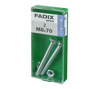 Boîte M 2 pièces VIS MÉTRIQUE CAB HEX +ECROU CINC M 8 x 70 mm FADIX