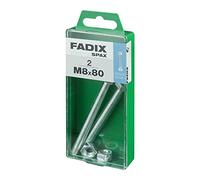 Boîte M 2 pièces VIS MÉTRIQUE CAB HEX +ECROU CINC M 8 x 80 mm FADIX