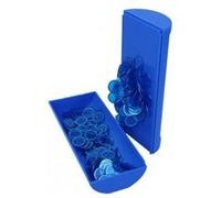 Boite magnetique et 100 pions de loto bleu - baton ramasse jetons - accessoires bingo quine - set jeu et rangement + carte