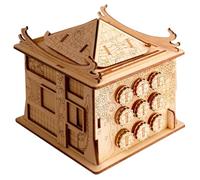 Boîte Maison du Dragon Puzzle en Bois 3D,Coffre au Trésor,Casse Têtes Mécaniques Labyrinthe en Boîte,Jeu de Puzzle Salle D'Évasion,Coffret Cadeau Personnalisé