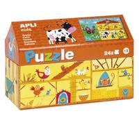 Apli kids 17354 - Boite puzzle maisonnette de 24 pièces sur le thème de la ferme