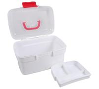 Boîte Médicale à Remède avec Poignée, Pp, 2, 6 L, Blanc, Petit Format | Couvercle Verrouillable, Plateau Amovible, Séparateurs Plastiques, Bureaux et Gymnases