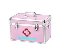 Boîte médicale Armoire à pharmacie de rangement en métal premiers secours avec compartiments Grandes boîtes Boîtes blanches Argent, Moyen(Pink,M)