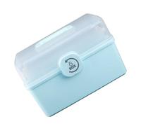 Boîte Médicale Portable Grosse Capacité PP à Étages, Bleu | Couvercle Transparent, Organisation des Remède et Objets, Usage Extérieur, Trousse de Secours pour Entreprises
