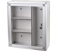 Boîte médicale portable murale, armoire médicale d'urgence multicouche, peut être équipée de deux serrures à clé, matériau en alliage d'aluminium, S